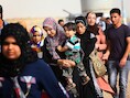 Vluchtelingen uit Mosul.