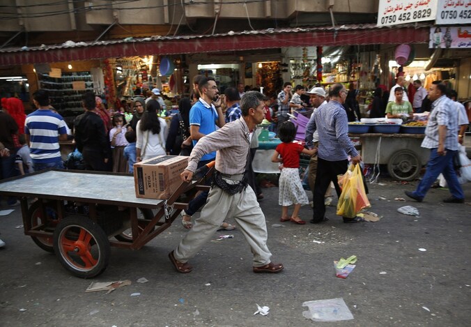 Een markt in Arbil.