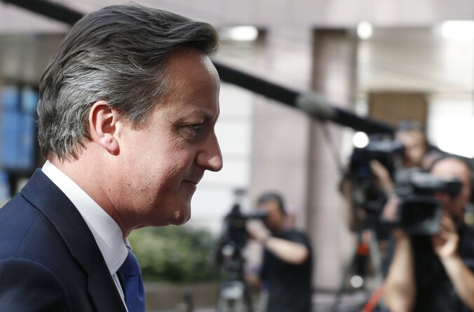 David Cameron bij zijn aankomst in Brussel.