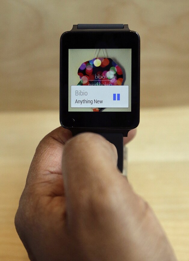 De G Watch van LG met het Android Wearbesturingssysteem.