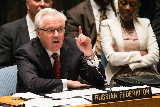 De Russische VN-ambassadeur Vitali Tsjoerkin.