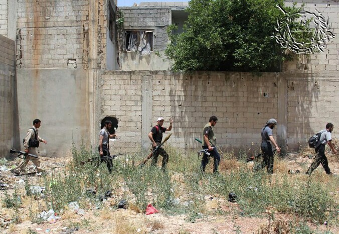 Syrische rebellen in Homs.