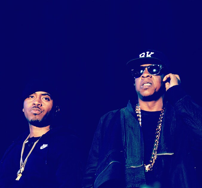 De rappers Nas en Jay-Z.