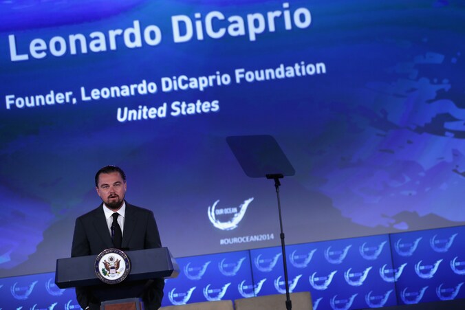 DiCaprio sprak tijdens de oceaanconferentie van het Amerikaanse ministerie van Buitenlandse Zaken.