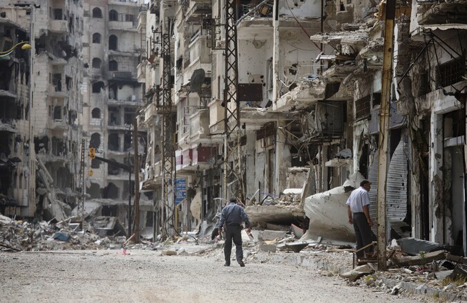 Homs, begin juni 2014.