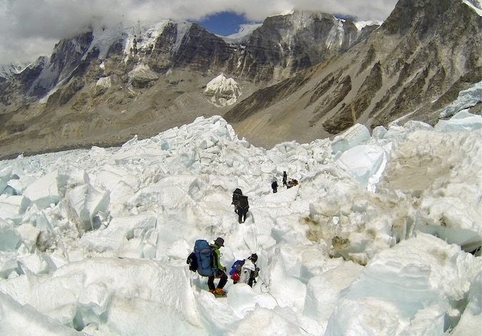 Klimmers op de Mount Everest.