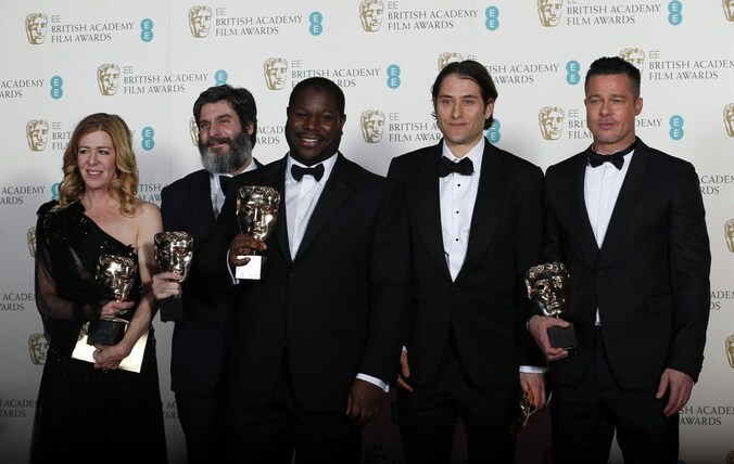 Steve McQueen, Dede Gardner, Anthony Katagas, Jeremy Kleiner en Brad Pitt.