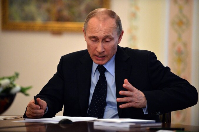 Russische president Vladimir Poetin durft soms ook al eens te bluffen.