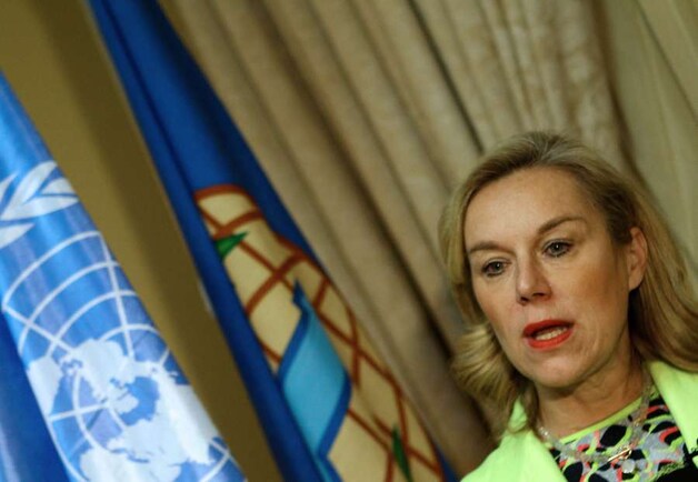 Sigrid Kaag, chef van de missie die chemische wapens uit Syrië moet verwijderen.