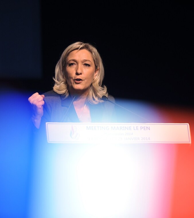 FN-voorzitster Marine Le Pen, dochter van Jean-Marie Le Pen.