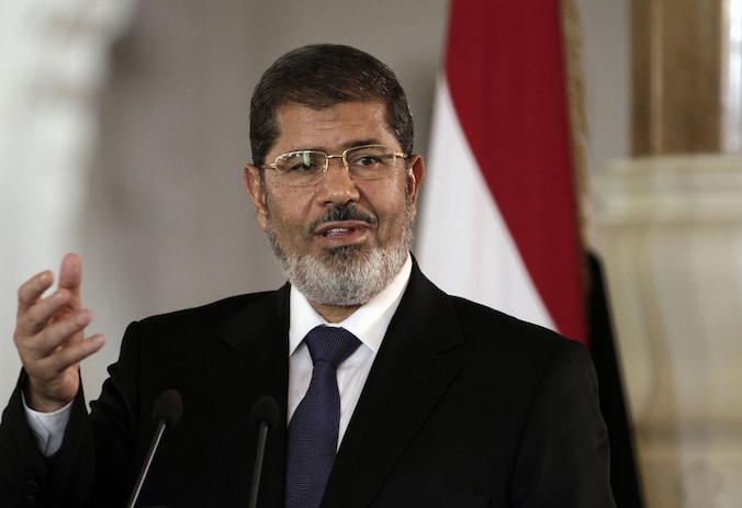 De verdreven president Mohamed Mursi.