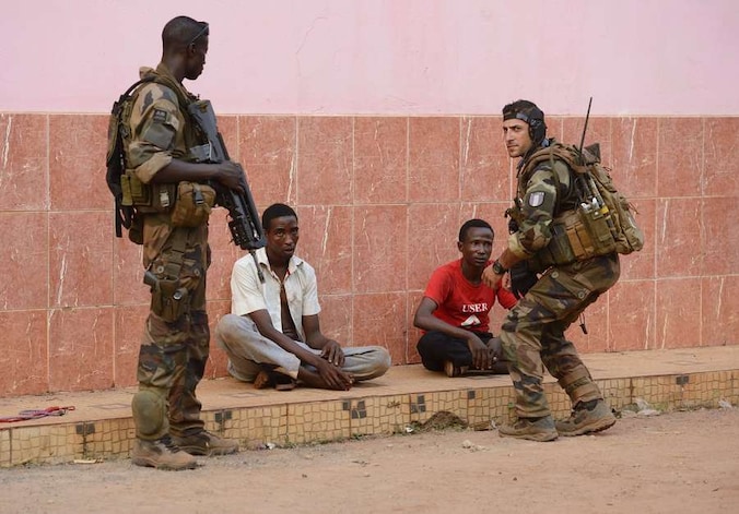 Franse soldaten in Bangui.