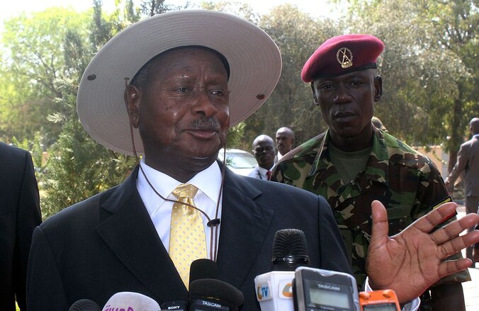 De Oegandese president Yoweri Museveni.