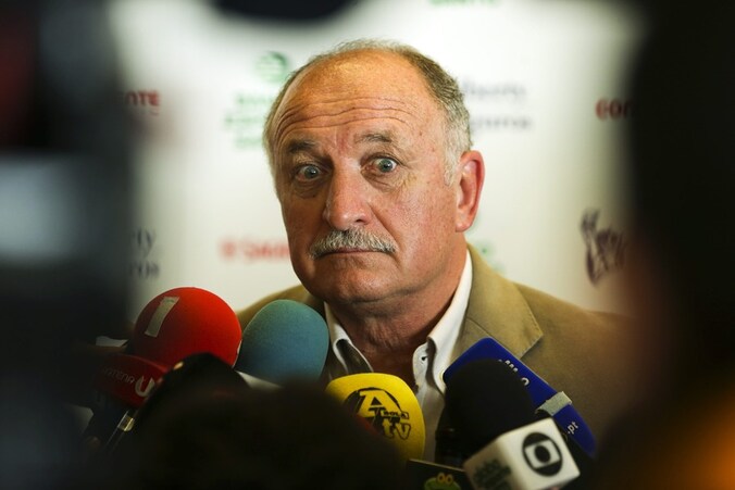 Luiz Felipe Scolari gisteren tijdens de persconferentie.