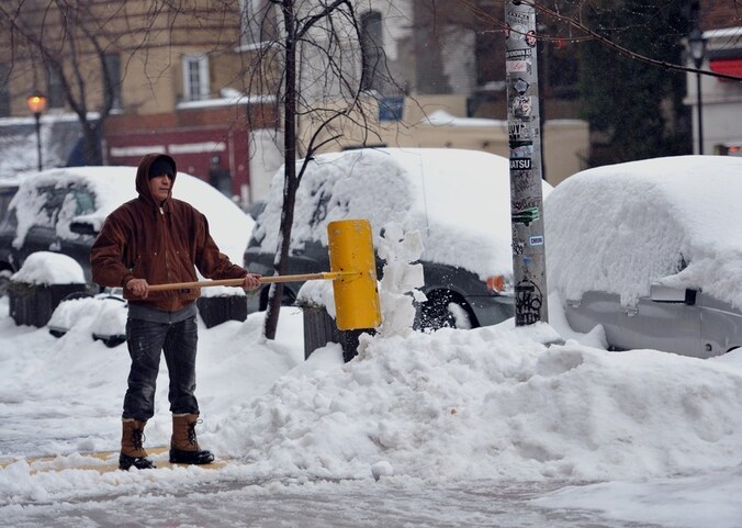 Sneeuw in New York.
