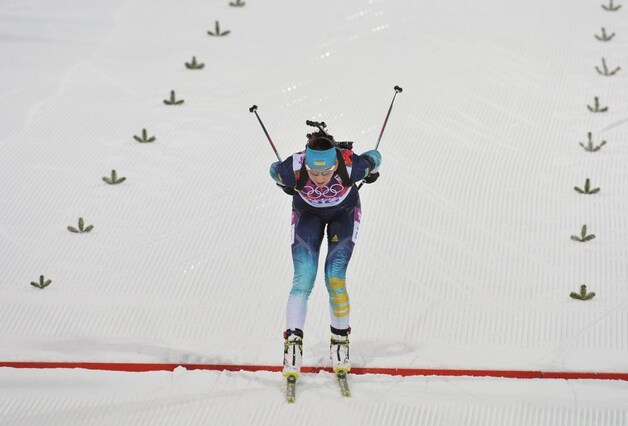 De Oekraïense biathlon-atlete Olena Pidhrushna.