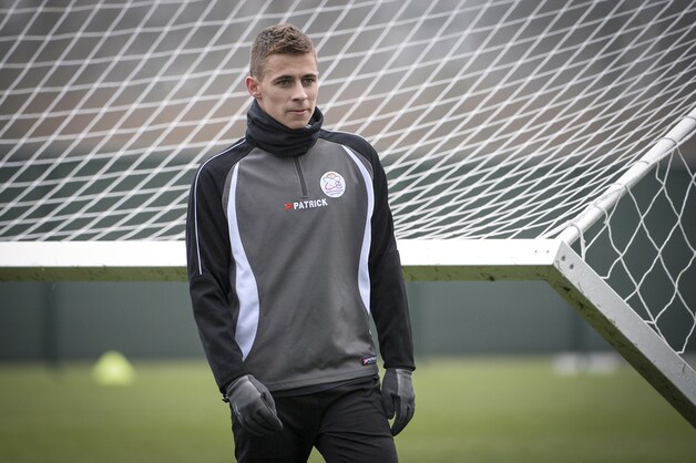 Thorgan Hazard verscheen vandaag op training bij Zulte Waregem.