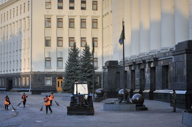 Het presidentiële paleis in Kiev.