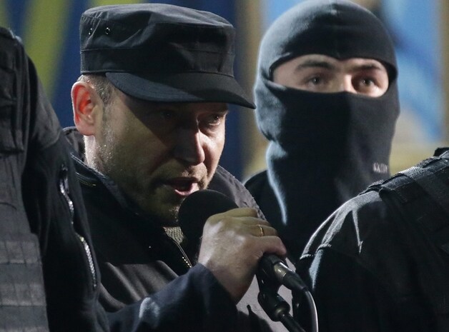 Dmytro Jarosh, de leider van de neofascisten.