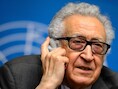VN-gezant Lakhdar Brahimi in Genève.