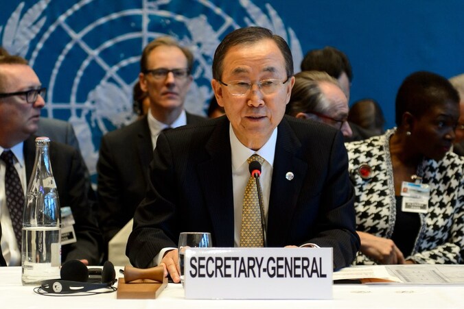 Ban Ki-moon opende de vredesconferentie.