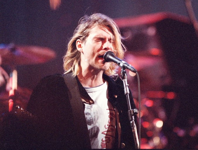 De overleden zanger Kurt Cobain.