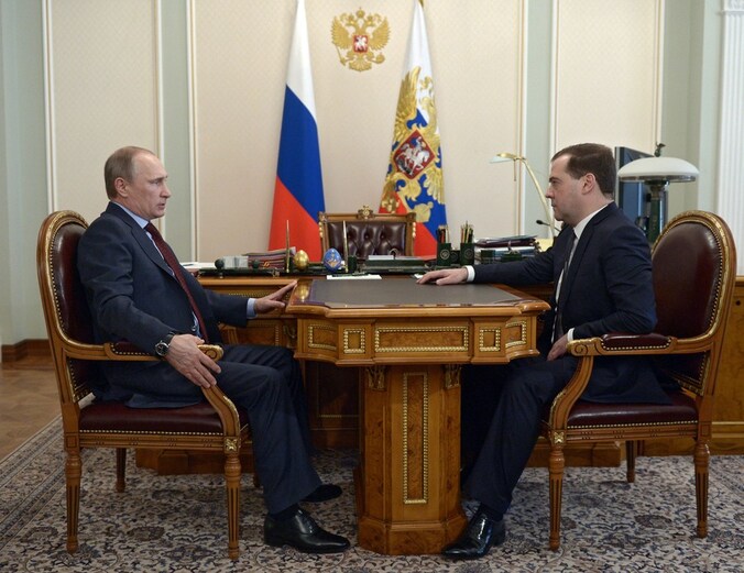 President Poetin en premier Medvedev