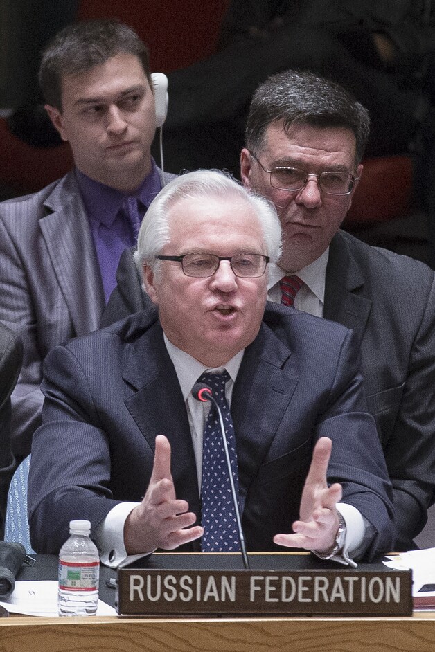 De Russische VN-ambassadeur Vitaly Churkin.