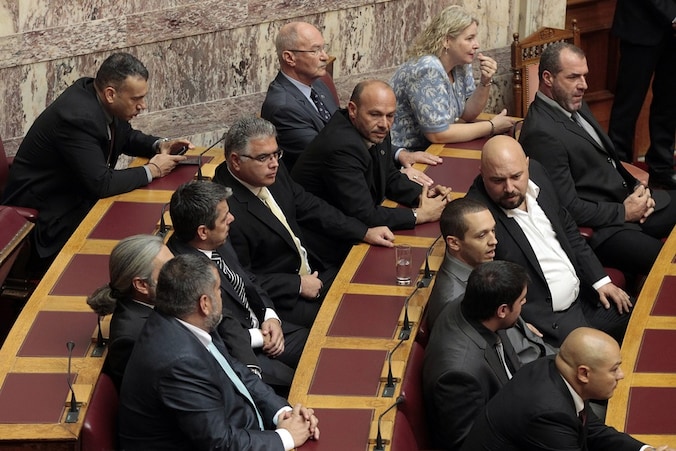 De fractie van Gouden Dagenraad in het Griekse Parlement.