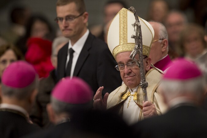 Paus Franciscus gisteren.