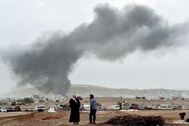 Luchtaanvallen op Kobane.