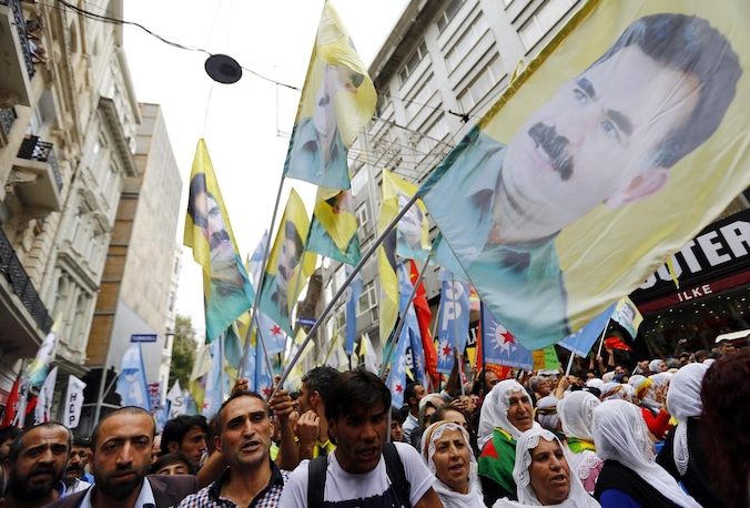 Archiefbeeld: een pro-Koerdische protestmars tegen de Islamitische Staat in de Turkse stad Ankara.