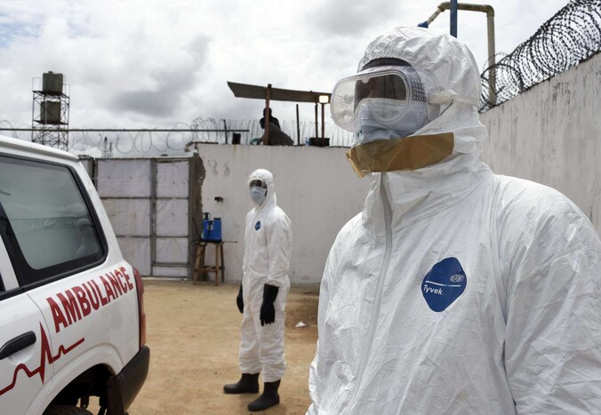 Gezondheidswerkers in Liberia, het land dat het zwaarst getroffen is door de ebola-epidemie.