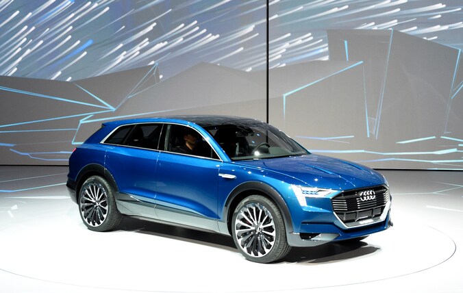 De Audi e-tron quattro, het conceptmodel achter de Q6, werd in september voorgesteld in Frankfurt.