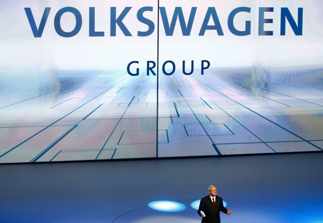 CEO Martin Winterkorn speecht op de autobeurs in Frankfurt.