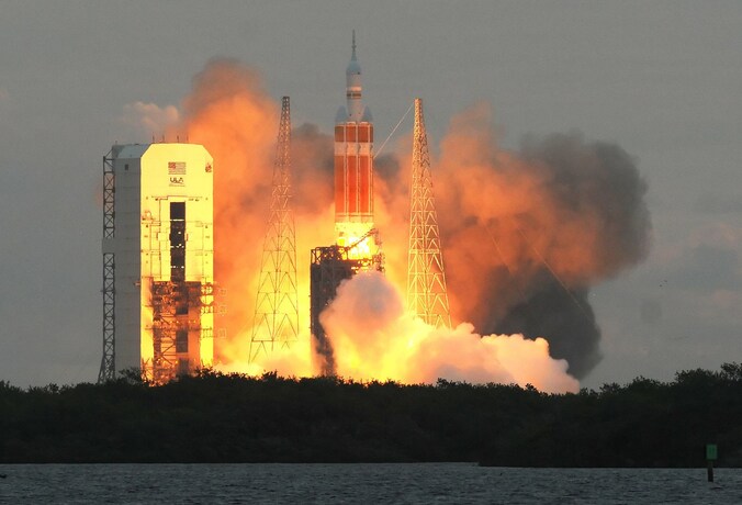 De eerste lancering van Orion, afgelopen vrijdag op Cape Canaveral.
