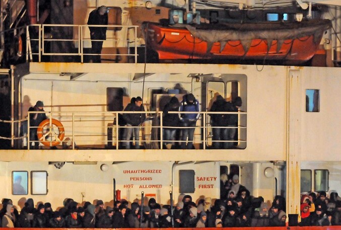 De illegale immigranten op het schip Blue Sky M.