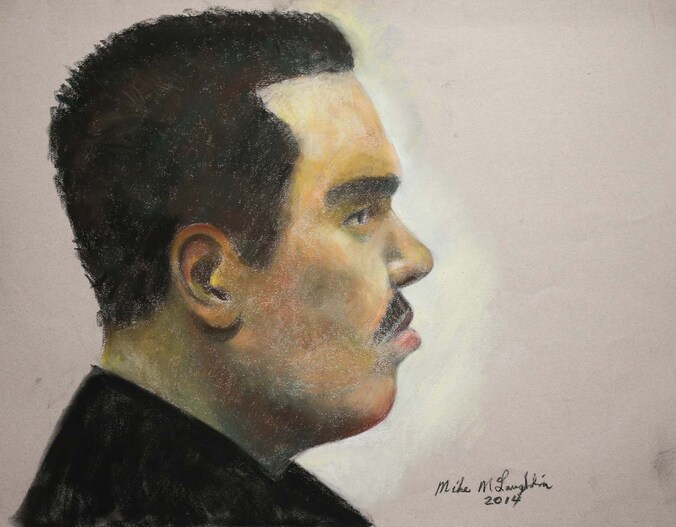 Rechtbankschets van Luka Rocco Magnotta.