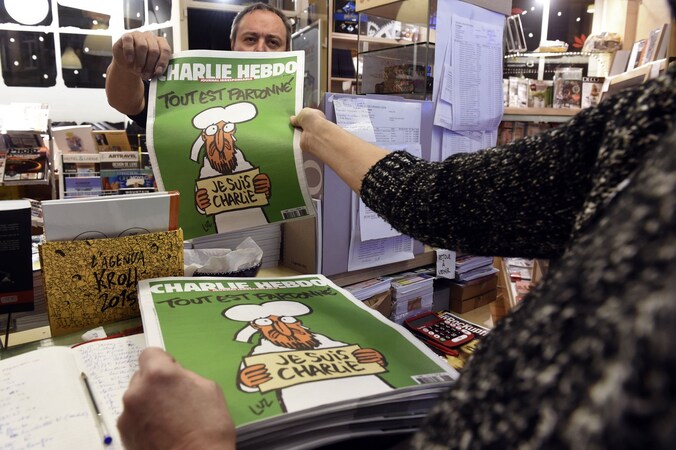 In Brussel was Charlie Hebdo tegen 9 uur vanmorgen bijna overal uitverkocht.