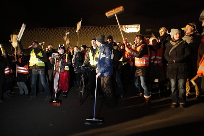 Beelden van de Pegida-betoging op 12 januari in Dresden.