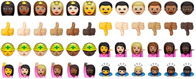De 'multiculturele' emoji.