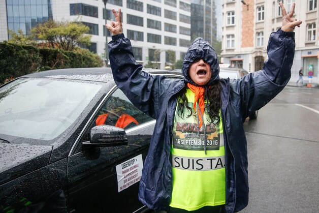 Het protest tegen Uber op 16 september.