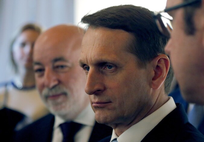 Het hoofd van de Russische buitenlandse inlichtingendienst SVR, Sergej Narysjkin.