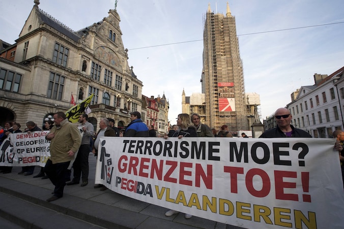 Pegida betoogde op 13 april in Gent.