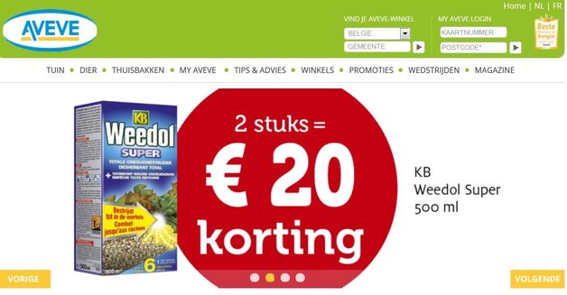De bewuste promotie van AVEVE.