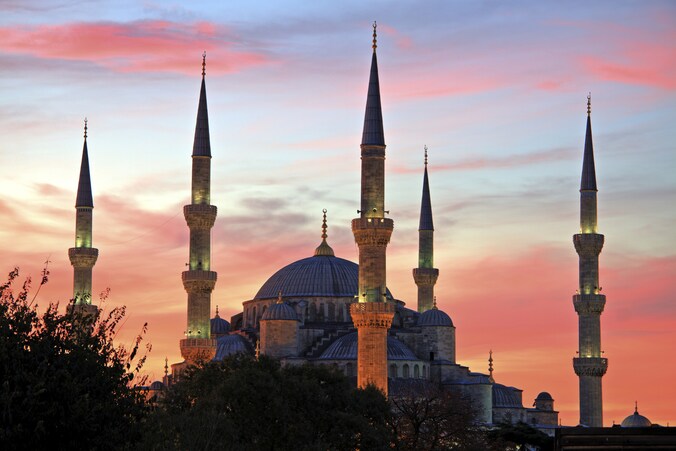 De Blauwe Moskee in Istanbul, Turkije.