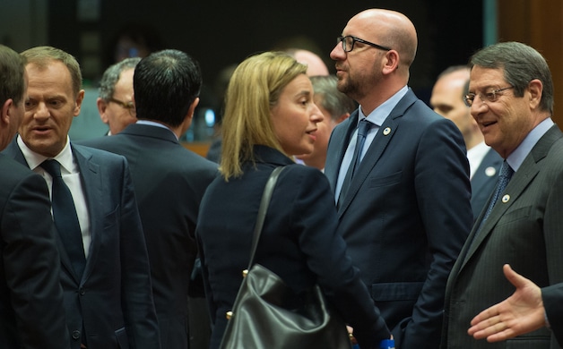 Premier Michel tussen zijn Europese collega's.