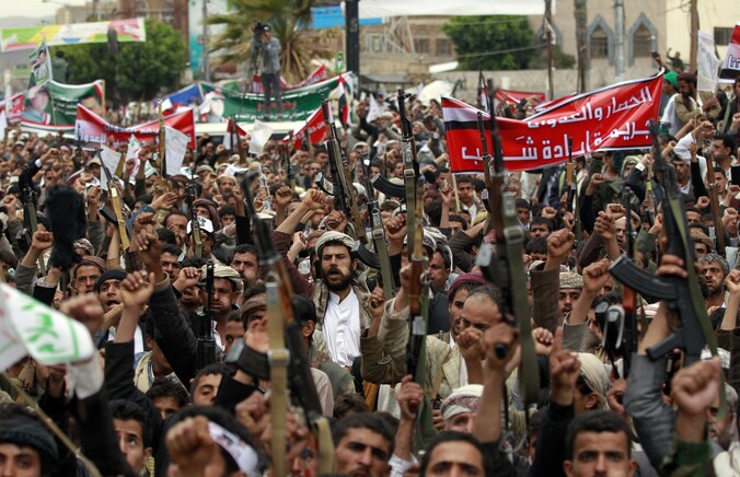 Vandaag protesteerden Houthi-rebellen nog tegen de luchtaanvallen van de door Saoedi-Arabië geleide Arabische militaire coalitie.
