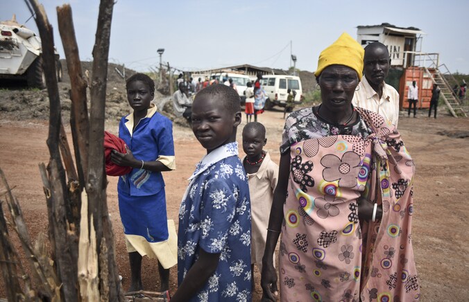 Vluchtelingen uit Zuid-Soedan in een VN-kamp in Bentiu.