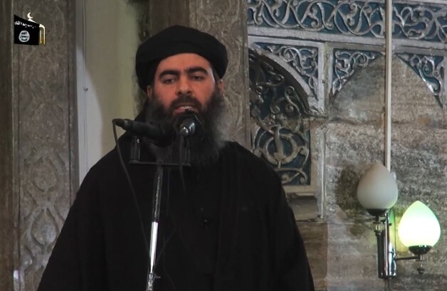 Aboe Bakr al-Baghdadi riep op 29 juni vorig jaar in de Grote Moskee van Mosoel het kalifaat uit.